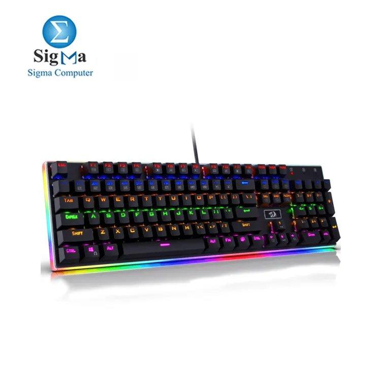 Redragon K577 Kali Mechanical Gaming Keyboard, Rainbow Backlit RED Switches - Main view