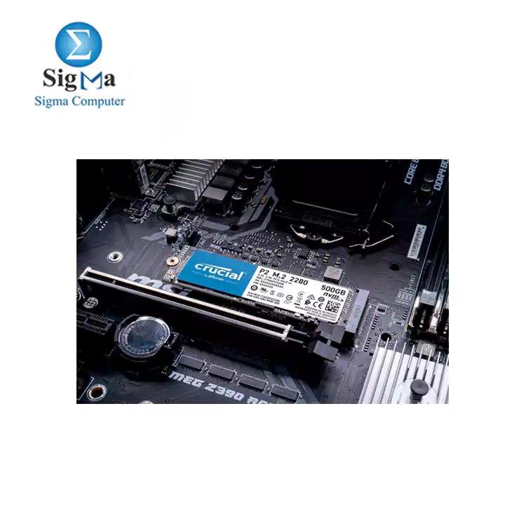 Crucial P2 500GB 3D NAND PCIe NVMe M.2 SSD - CRUCIAL | 1300 EGP