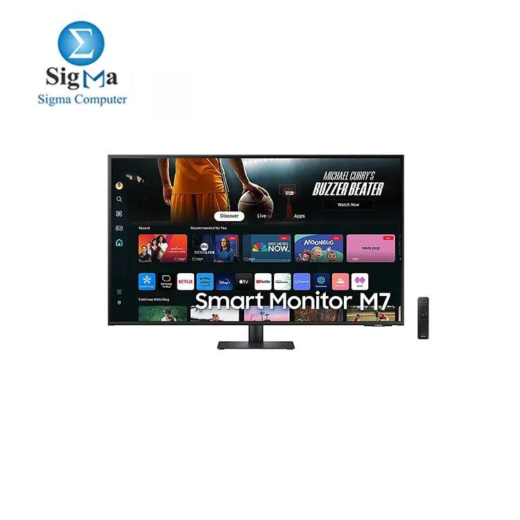 SAMSUNG LS43DM702UUXEN - Smart Monitor M7 43 Inch, 4K AI Upscaling, UHD, 60 Hz, Streaming Monitor with Entertainment and Gaming Hub, Screen with Speakers, Smart TV Apps with Remote Control - Main view