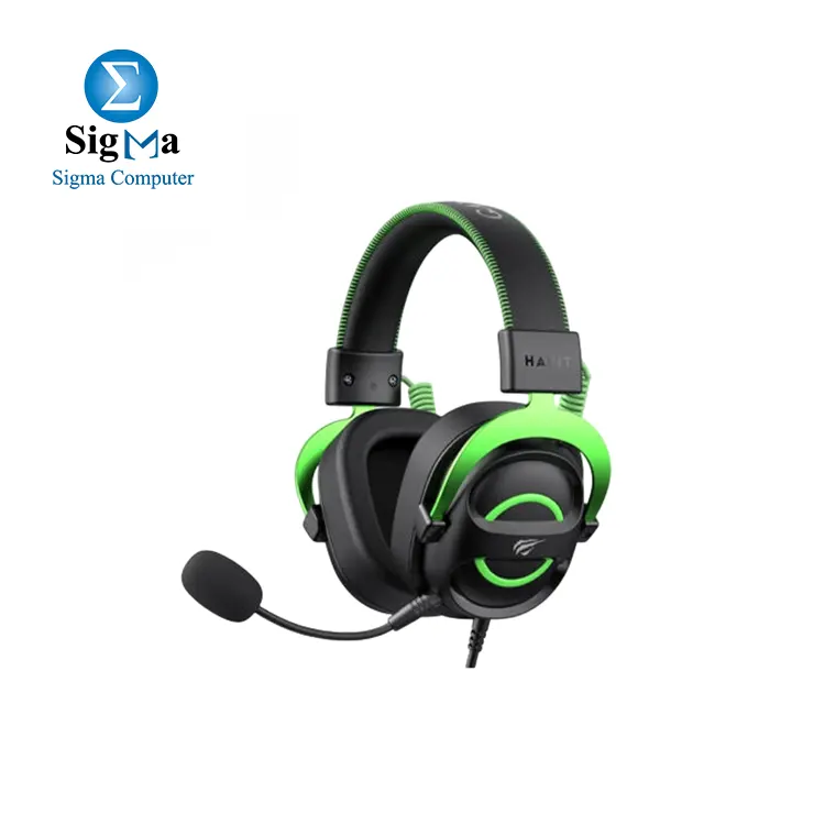 Havit H2002E Wired Gaming Headset – Black-Green - Main view