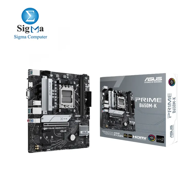 ASUS PRIME B650M-K AMD Ryzen AM5 Micro ATX DDR5 HDMI Motherboard - Main view