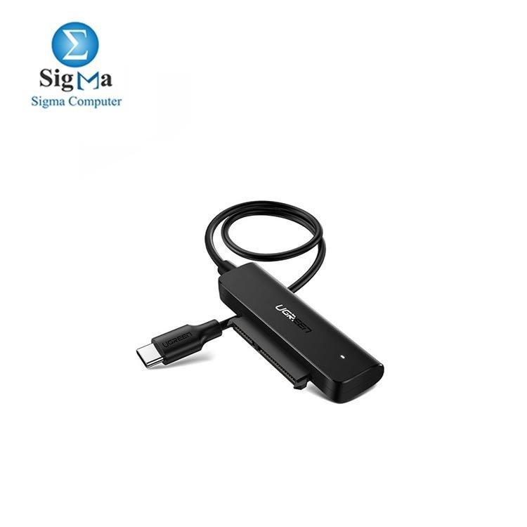 Ugreen adapter 2.5 '' SATA III 3.0 HDD SSD - USB Type C 3.2 Gen 1 (SuperSpeed USB 5 Gbps) adapter black 70610 - Main view