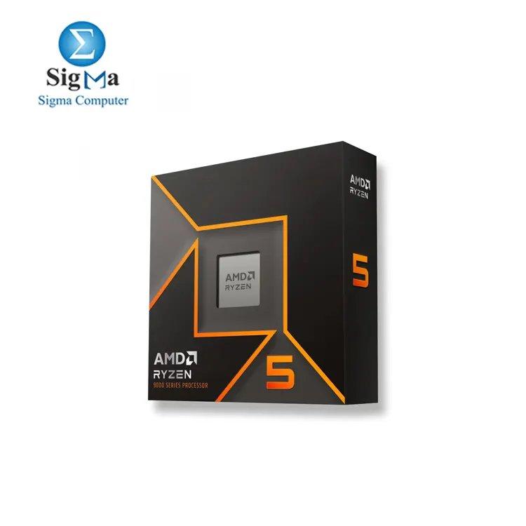 AMD Ryzen 5 9600X 6 cores/12 threads, 3.9 GHz base, 5.4 GHz boost, 32 MB L3 cache, PCIe 5.0, DDR5 support, and overclocking capabilities, with a 65W TDP - Main view