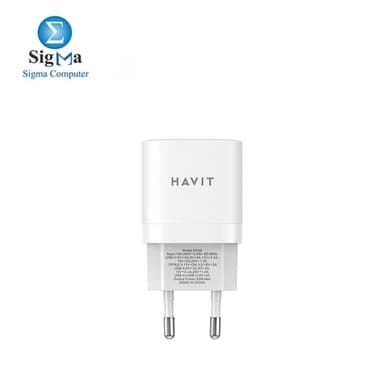 HAVIT UC30 Wall Charger – 33W fast charging with USB-C PD & USB-A QC3.0, GaN tech, PPS support, and universal compatibility - View 1