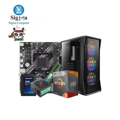 Panda R3 4300G -105-AMD Ryzen 3 4300G Box-ASUS PRIME A520M-R-Crucial 8GB DDR4-3200-Hikvision E100 2.5 ssd 128GB-Antec NX360 - Mid-Tower ATX Gaming Case 4 Fan WITH PSU Antec atom V450. - View 1