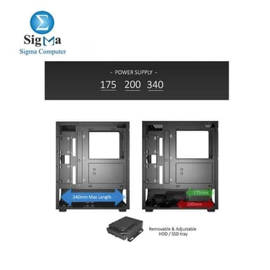 PHANTOM STORM X  micro atx 4 FAN Case With PSU PH550 550W Not Certified - View 3