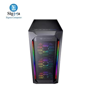 COUGAR MX410 Mesh-G GAMING CASE 4Fan Plus PSU 500W 80 plus white. - View 3