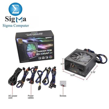 RAIDMAX Thunder RGB RX-535AP 80 PLUS BRONZE Certified Modular Power Supply - View 5