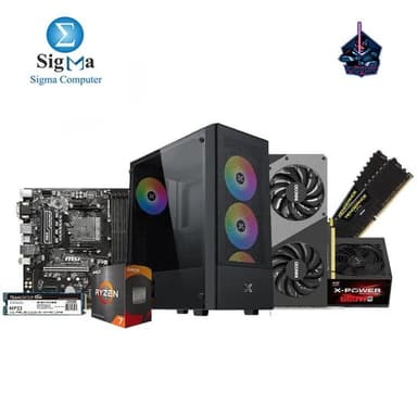 Fighter R7 5700 4060 8GB -317- MSI B450M PRO-VDH Max - AMD Ryzen 7 5700 - CORSAIR 2x8GB 3200Mhz - Inno3D RTX4060 8GB - TEAMGROUP MP33 256GB - XIGMATEK Hero II Air ARGB Plus X-Power 600W PSU - View 1