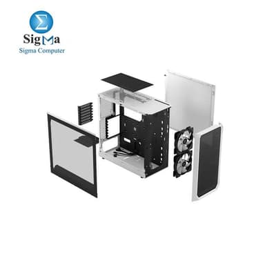 Fractal Design Focus 2 RGB White TG Clear Tint - View 5