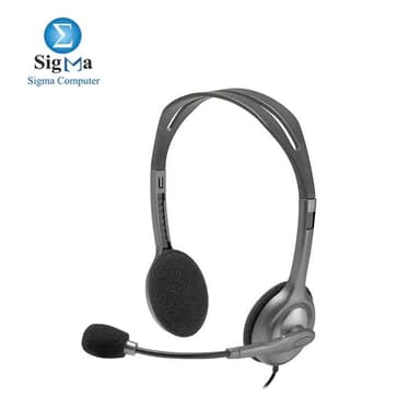 LOGITECH H110 STEREO HEADSET 3.5mm dual plug computer headset - 981-000271 - View 1