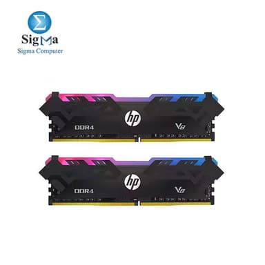 HP V8 RGB 16GB (2 x 8GB) DDR4 3600MHz U-DIMM CL18 Desktop Memory Kit - Black - View 1