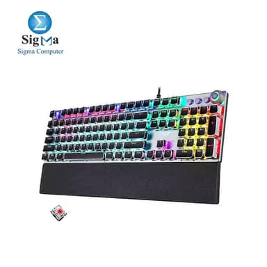 Aula F2088 PUNK Rainbow Gaming Mechanical Keyboard – Red Switches – Black - View 3