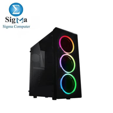 NEON ARGB G21-FWB Black ATX Mid Tower Computer Case+PSU 550W - View 1