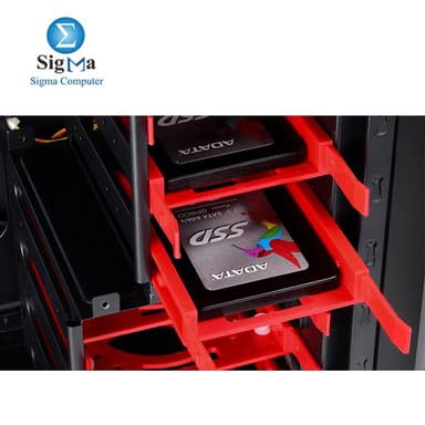 DEEPCOOL Gaming Case KENDOMEN Red ATX Mid Tower Computer Case Pre-installed 5 Cooling Fans With Side Window Support - View 2