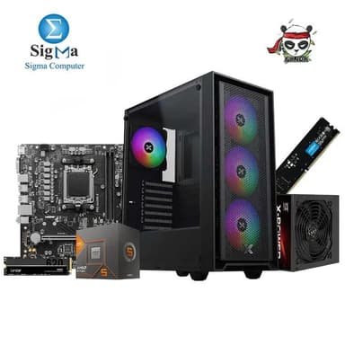 PANDA R5 8600G -100- MSI PRO A620M-E - AMD Ryzen 5 8600G - Crucial 8GB DDR5 5600MHZ - Lexar NM620 256GB - Xigmatek Sky II And X-Power 600W 80+White - View 1