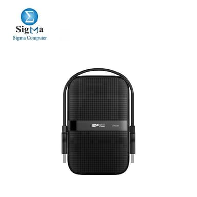 SILICON POWER ARMOR A60 1TB IPX4 WATER RESISTANT AND MIL-STD-810G SHOCK PROOF Black EXTERNAL HARD DriveThe Armor - View 1
