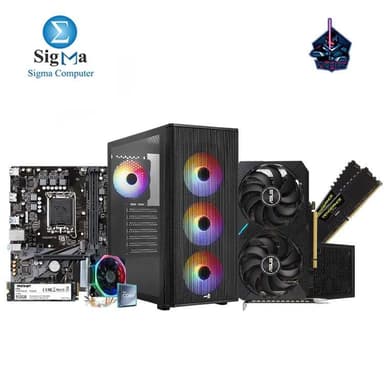 Fighter 13400F RTX 3060 12GB - 331-  Gigabyte H610M-K - Intel-Core i5-13400F - CORSAIR 2x8GB 3200Mhz - ASUS RTX3060 12GB - Patriot P300 512GB - Aerocool Designer ARGB And LUX 550W 80+PLUS BRONZE Psu - Phantom HF-400 RGB - View 1
