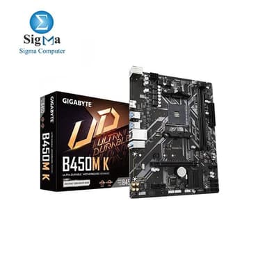 Gigabyte B450M K (Socket AM4/B450/DDR4/S-ATA 600/Micro ATX) - View 1