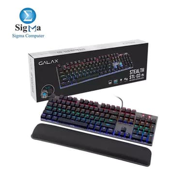 Galax STL-03 Stealth 104 Keys Mechanical Blue Switch Rainbow Backlit Wired Gaming Keyboard - View 1