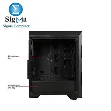 RAIDMAX ATTILA T25-FTB Tempered Glass ATX Mid Tower Computer Case+PSU 550W - View 3