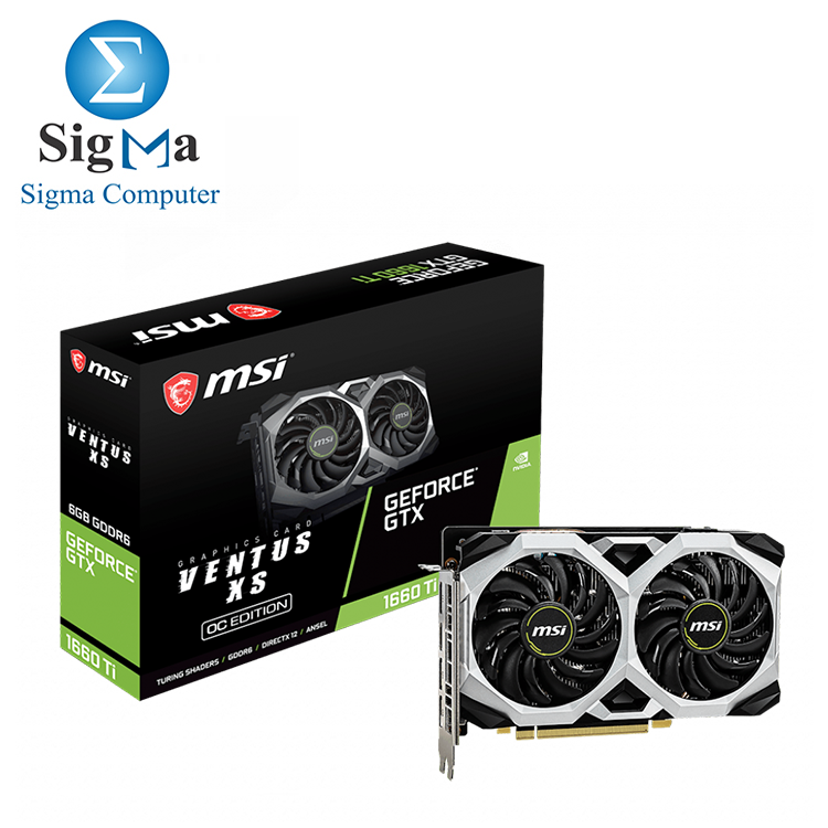 MSI GeForce GTX 1660 TI VENTUS XS 6G OC  192-Bit GDDR6 Video Card