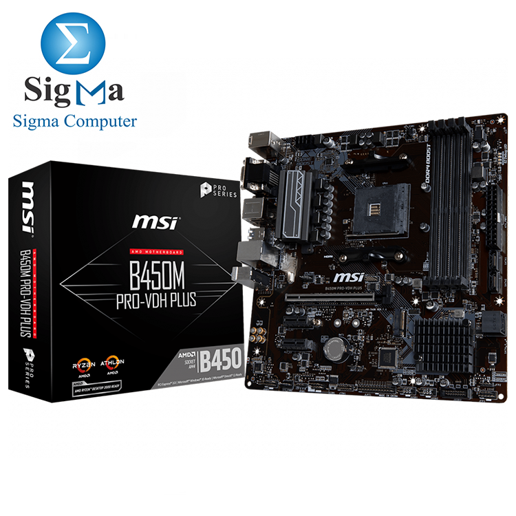 MSI PRO B450M PRO-VDH PLUS AM4 Motherboard