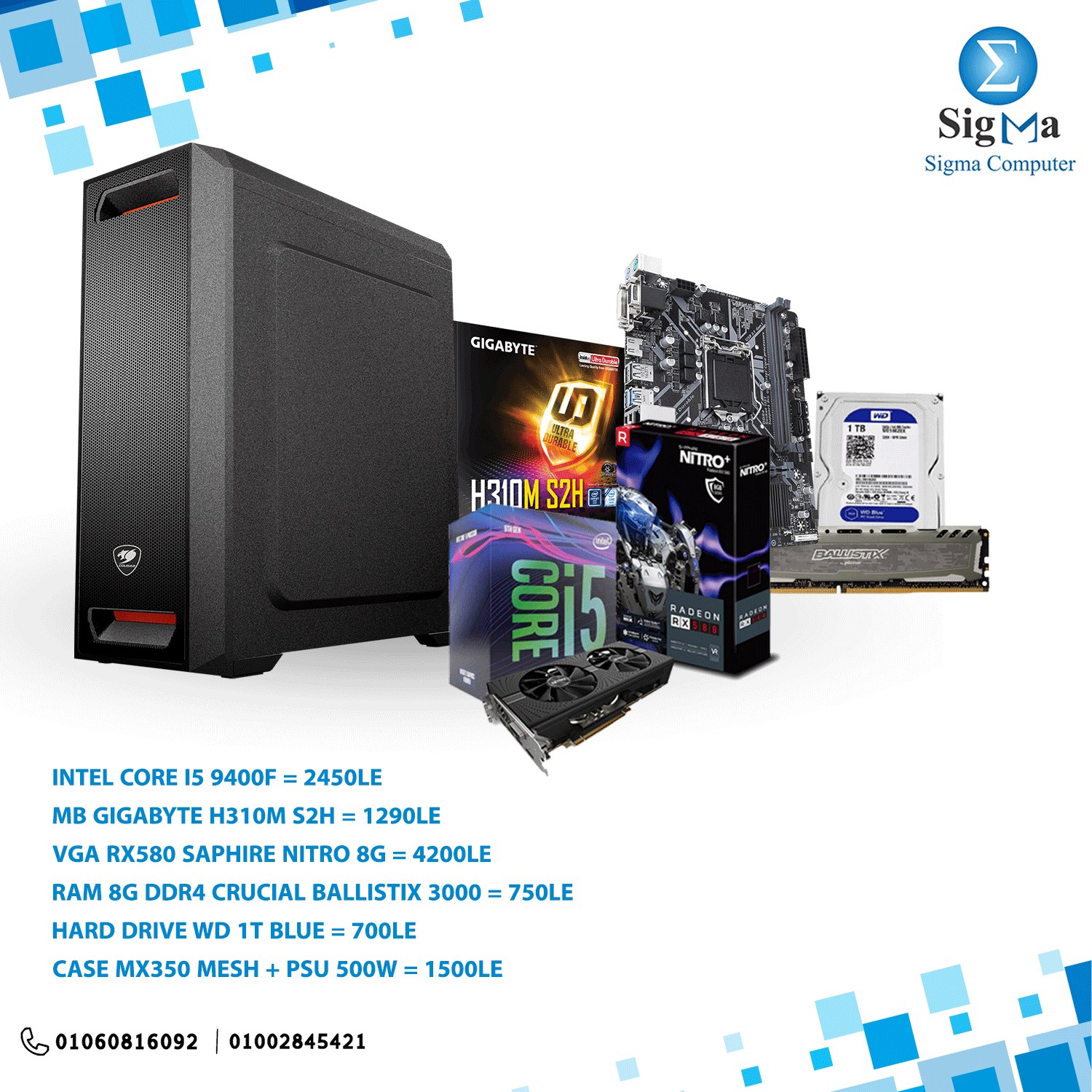 Bundle Intel i5 9400F With H310M S2h MB