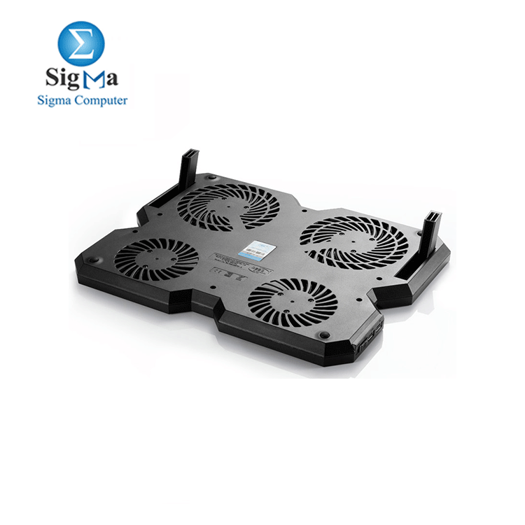 DEEPCOOL Multi Core X6 Cooling Pad Stand with 2 USB   4 Powered Fans