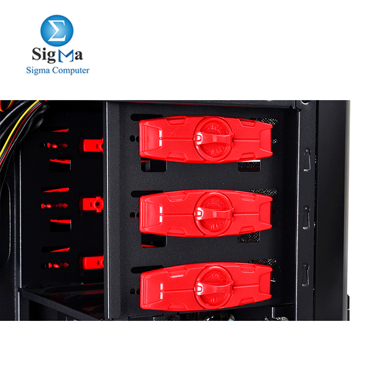 DEEPCOOL Gaming Case KENDOMEN Red ATX Mid Tower Computer Case Pre-installed 5 Cooling Fans With Side Window Support