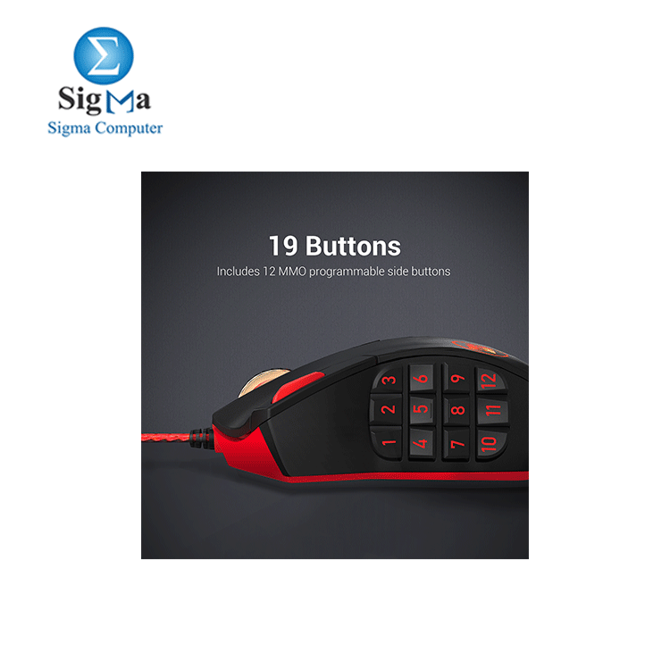 Redragon M901 Gaming Mouse  Wired MMO RGB LED Backlit Computer Mice