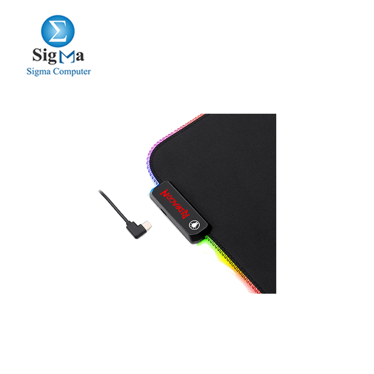 Redragon P027 RGB Wired Mouse Pad  Non-slip Rubber Base  Stiched Edges  800 x 300 x 3mm 