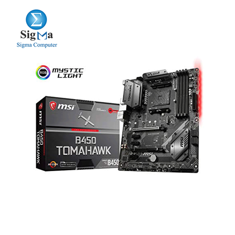 MSI GAMING B450 TOMAHAWK AM4 AMD B450 SATA 6Gb/s USB 3.1 HDMI ATX AMD Motherboard