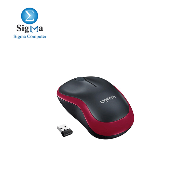 Logitech M185 Wireless Mouse - Red - 910-002240