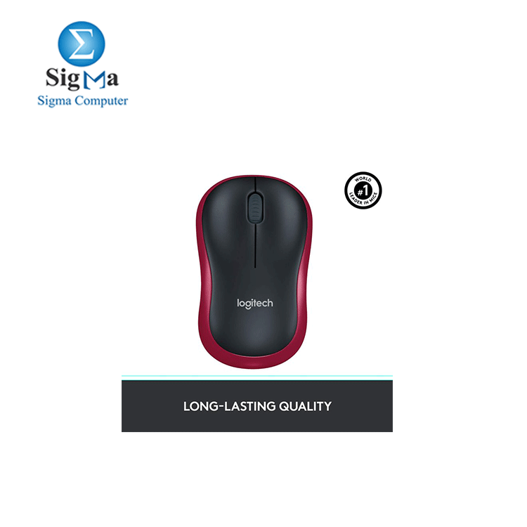 Logitech M185 Wireless Mouse - Red - 910-002240