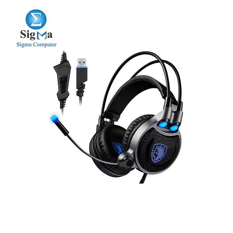 SADES Headset for PC SADES R1 7.1 Virtual Surround Sound Stereo   Black + Blue