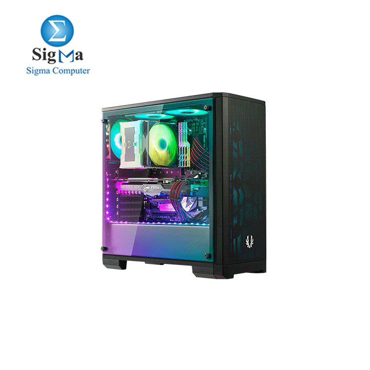 Nova Mesh TG Mid Tower Case Tempered Glass Window RGB   Bitfenix BPA 600 600W PSU 80 PLUS - 1 FAN RGB  1 FAN Black