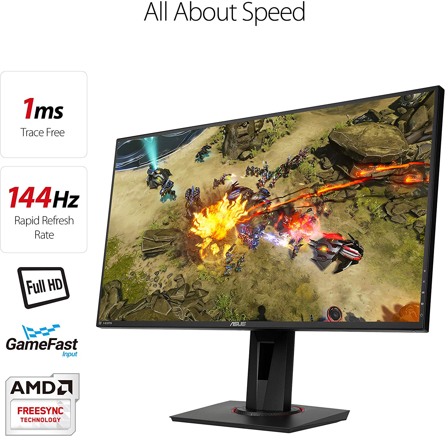 ASUS VG278Q Gaming Monitor - 27inch  144Hz