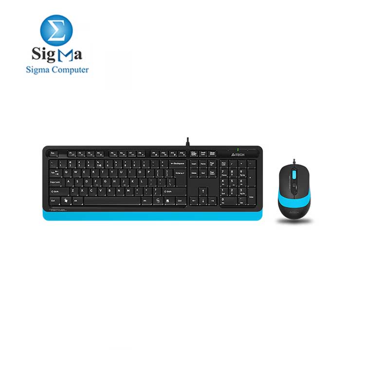 A4TECH  Wired Mouse and Keyboard  F1010-BLUE