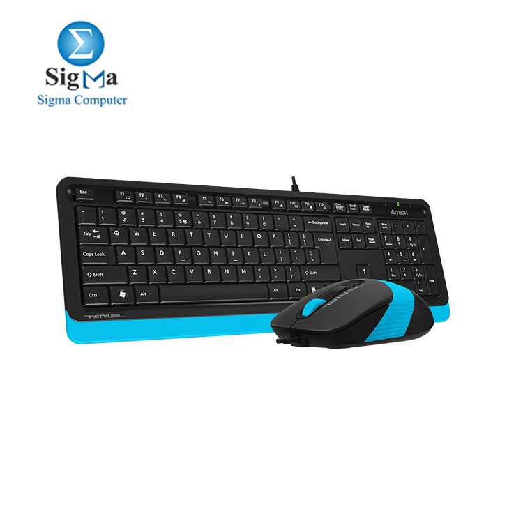 A4TECH  Wired Mouse and Keyboard  F1010-BLUE