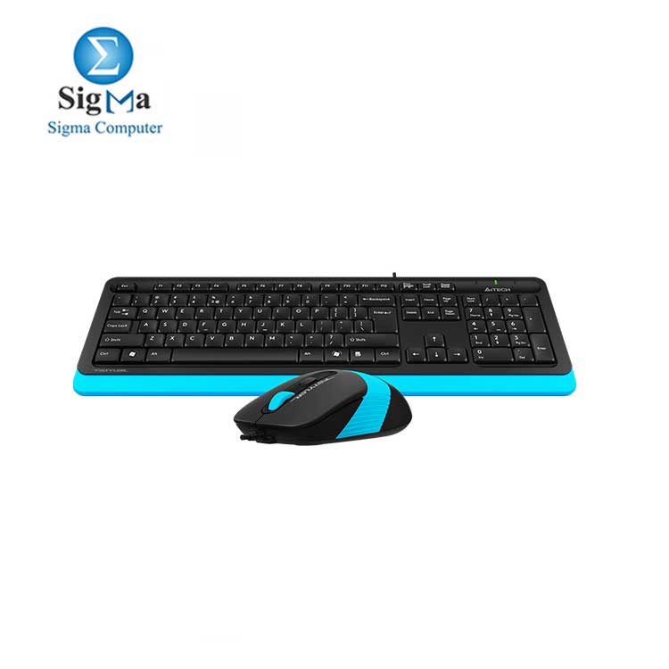 A4TECH  Wired Mouse and Keyboard  F1010-BLUE