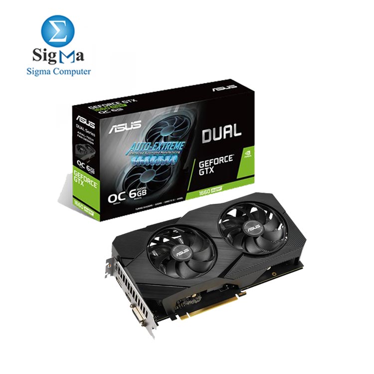 ASUS DUAL GTX 1660 SUPER  EVO DUAL FAN RGB LOGO OC - 6GB GDDR6