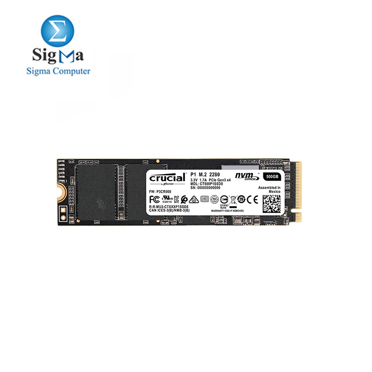 Crucial P1 500GB 3D NAND NVMe PCIe M.2 SSD