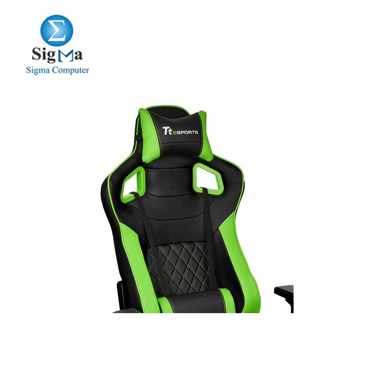 Thermaltake Tt eSPORTS GT Fit F100 Racing Bucket Seat Style Ergonomic Gaming Chair Black/Green