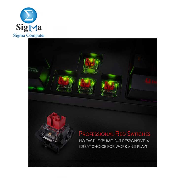 REDRAGON K582 SURARA RGB LED BACKLIT MECHANICAL GAMING KEYBOARD WITH104 KEYS-LINEAR AND QUIET-RED SWITCHES