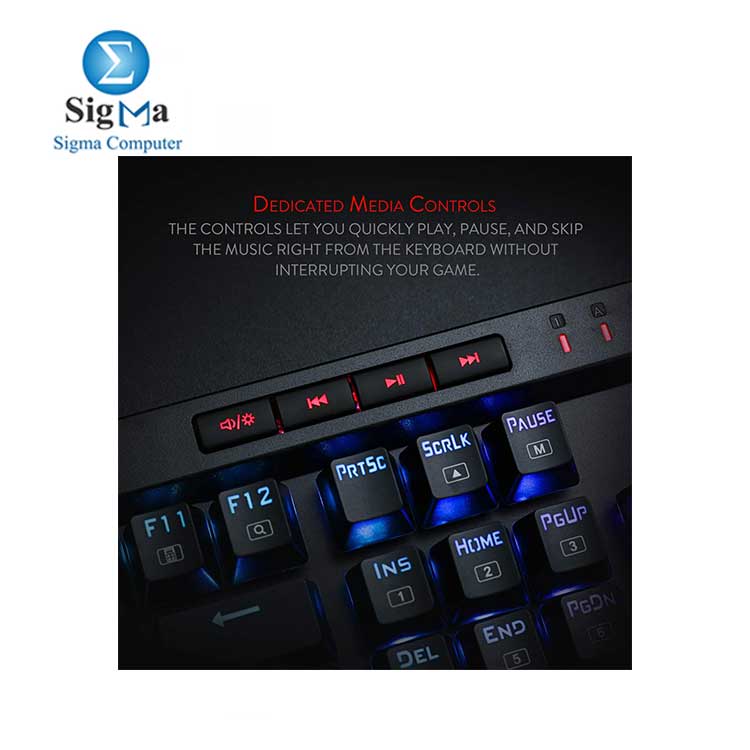 Redragon K580 VATA RGB LED Backlit Mechanical Gaming Keyboard  & Dedicated Media Controls,(Blue Switches)