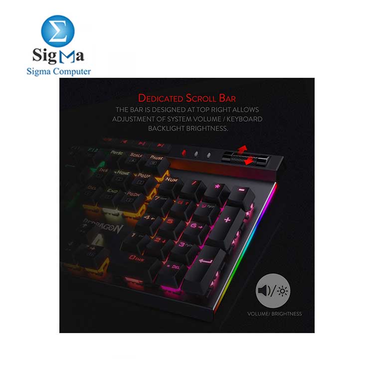 Redragon K580 VATA RGB LED Backlit Mechanical Gaming Keyboard    Dedicated Media Controls  Blue Switches 