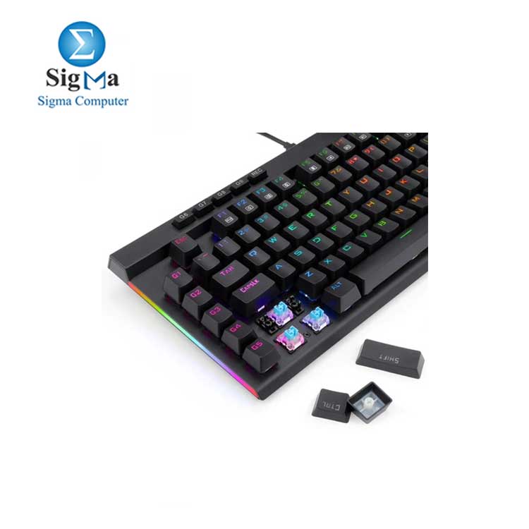 Redragon K587 Magic-Wand 87 Keys Compact RGB Mechanical Gaming Keyboard  Type-C Keyboard  Detachable Wrist Rest  Blue Switches