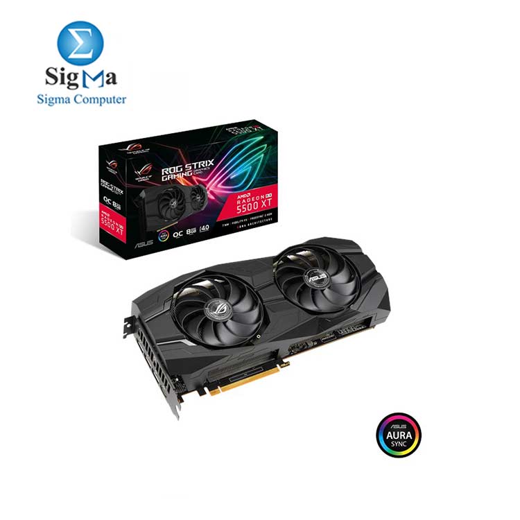 ASUS STRIX EVO RX 5500XT RGB O8G RGB lighting on the shroud