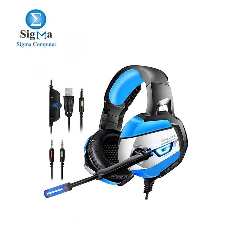 ONIKUMA K5  Gaming Headset for PS4  Xbox One  Nintendo Switch  Audio   K5-Blue 